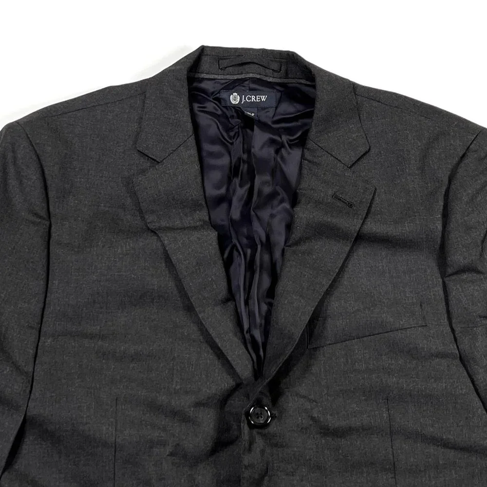 J Crew Aldridge Loro‎ Piana Super 120 Suit Jacket Mens 40S Gray